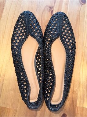 Universal Thread Black Woven Ballet Flats Memory Foam